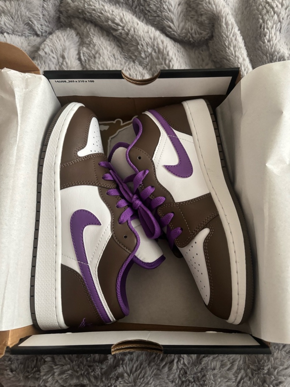 Air Jordan 1 Lows Brown White Purple Low-Top Sneakers